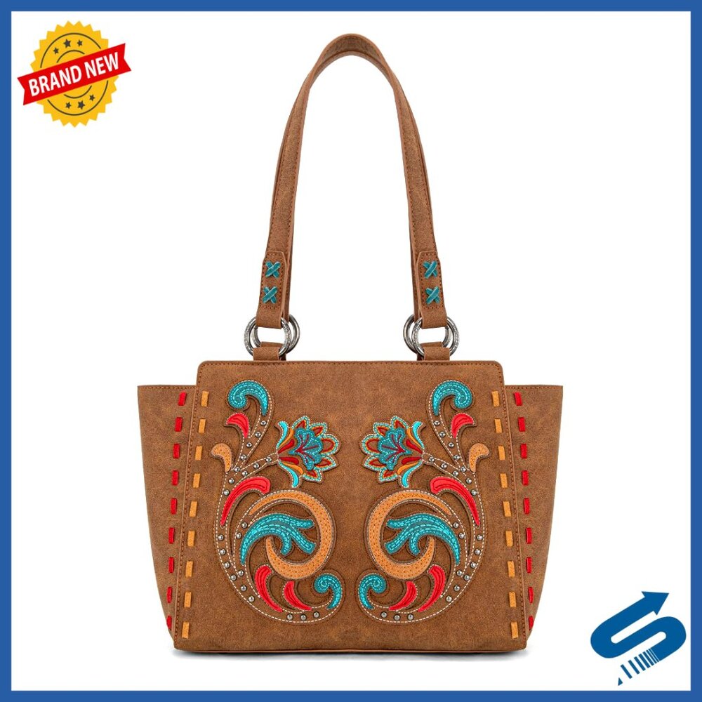 Western Tote Shoulder Bag Embroidered Tooled Purse Boho Chic Multiple